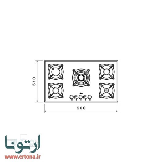اجاق شیشه‌ای بیمکث مدل 5087 مشکی
